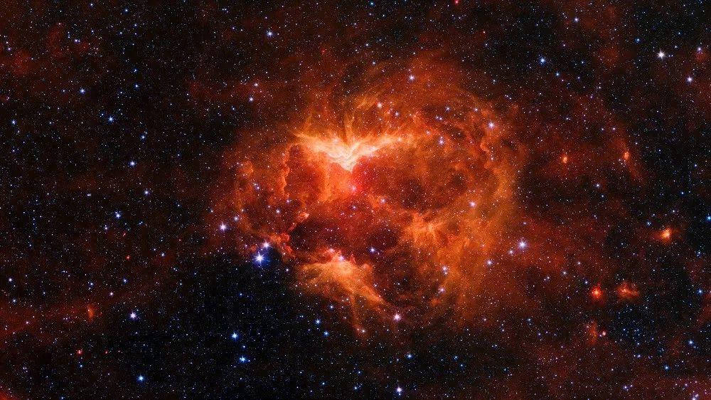 宇宙也过万圣节：斯皮策发现了一个“南瓜灯星云”