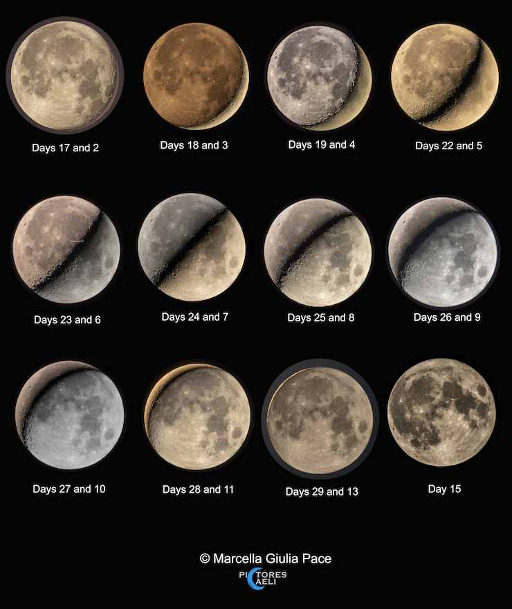 配对的月亮与月相周期
