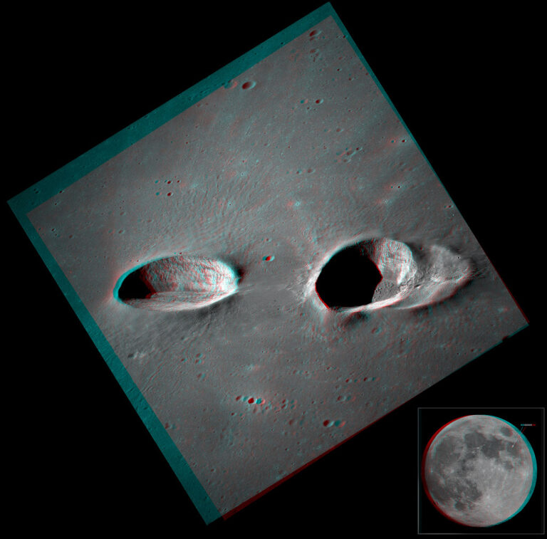 梅西耶陨石坑的立体影像