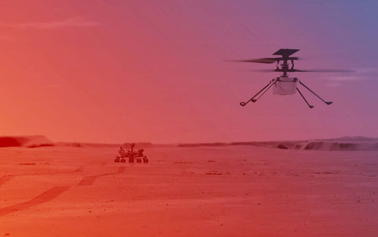 火星上的机智号直升机（模拟图）