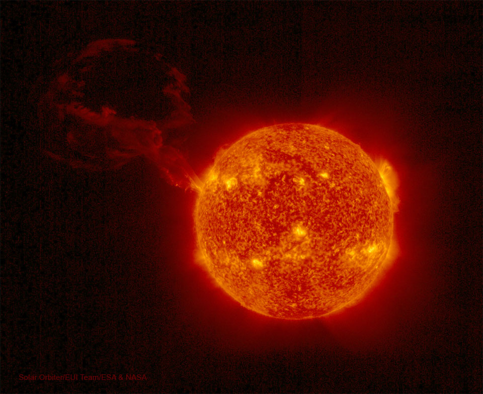 这张特色图片显示了太阳在2月中旬经历了一次大爆发，可以看到一个大的日珥。请参阅说明以获取更多详细信息。